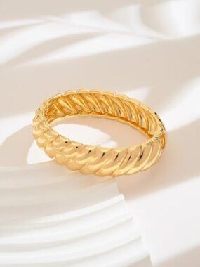 Gold Bracelet for Women Wave Bracelet Twisted Cuff Chunky Bracelets Fashion